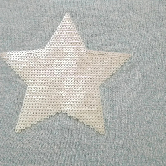 Gap Kids Girls Blue White Star Sequin Pullover Swe - Picture 5 of 5